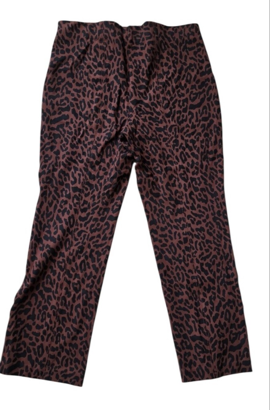 Maeve Anthropologie Poppy Leopard Kick Flare Pull On Pants Brown M NWT - Picture 6 of 11